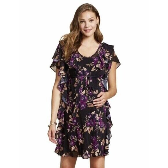 JESSICA Simpson Ruffled Floral-Print Dress size small - Picture 1 of 9